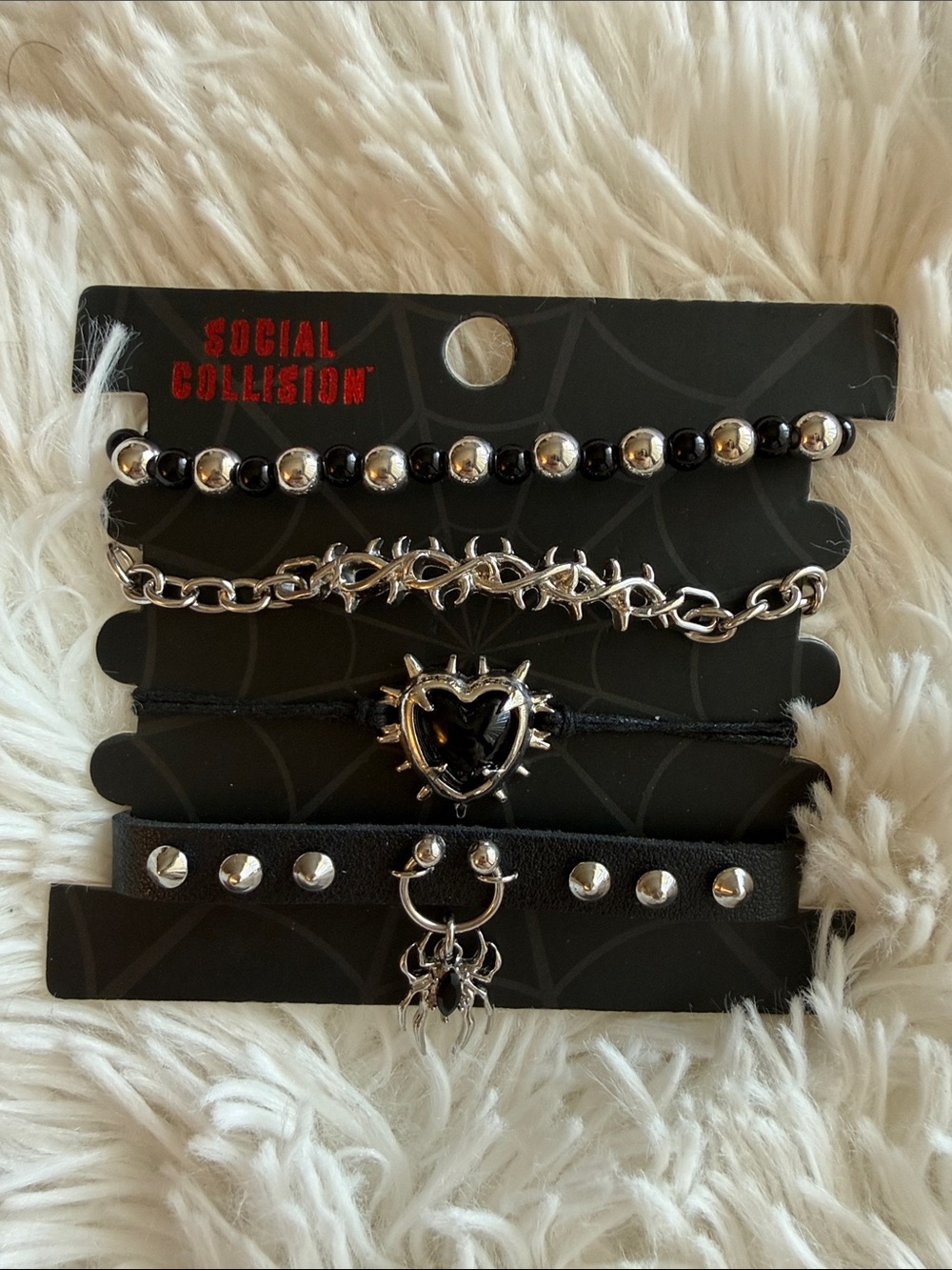 Black & Silver Gothic Bracelet Set